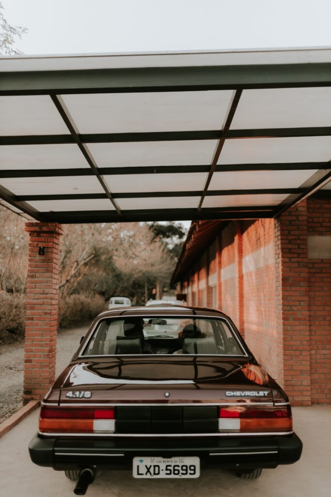 PVC car parking shade awning ageing under Dubai sun