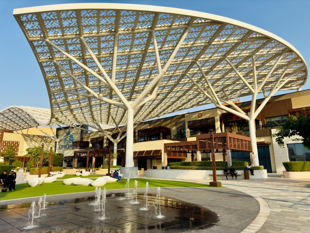 Premium canopy structure covering parking at a UAE residential community
